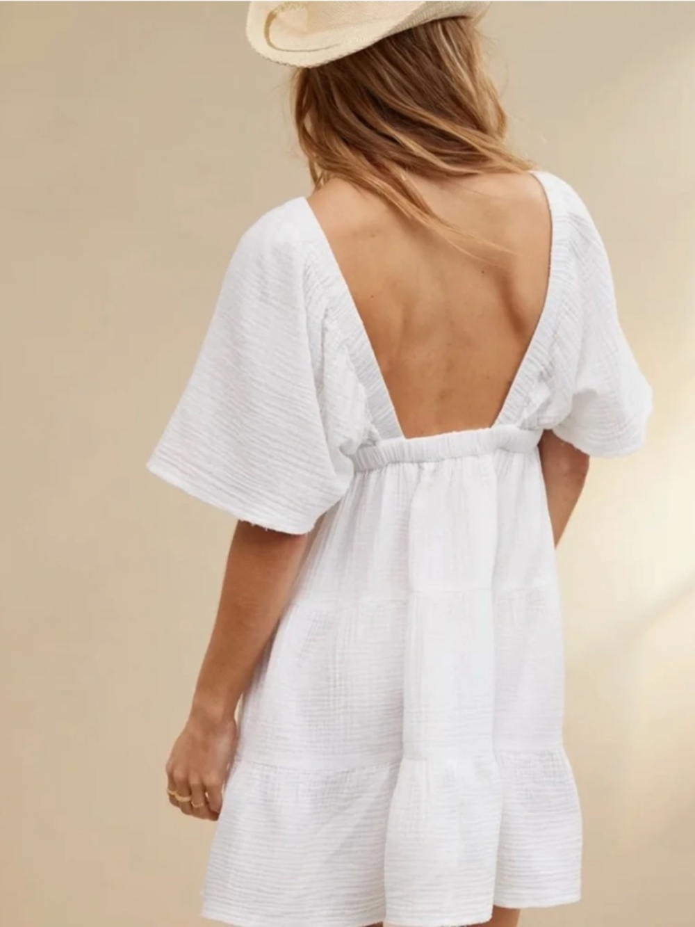 Aerie Gauze Flutter Sleeve Dress - Picture 3 of 7